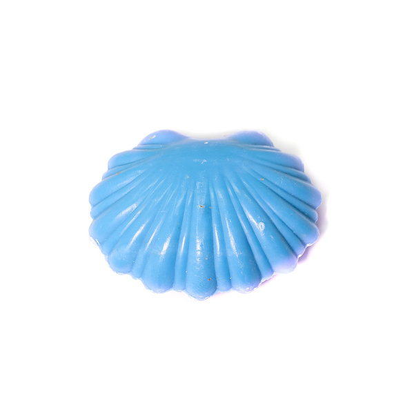 Muschel Seife - groß weiß/blau